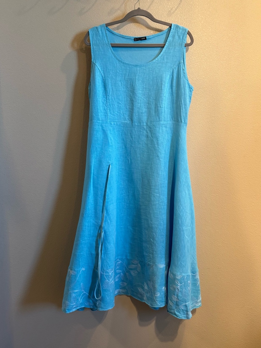 Bella Amore Aqua Linen Maxi Dress Italy